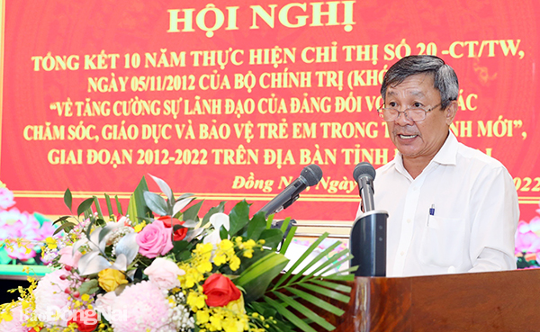 Phó bí thư thường trực Tỉnh ủy Hồ Thanh Sơn phát biểu tại hội nghị (Ảnh: Huy Anh)