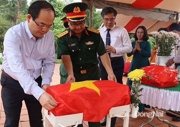 Huyện Long Thành tổ chức trang trọng lễ truy điệu và an táng hài cốt liệt sĩ