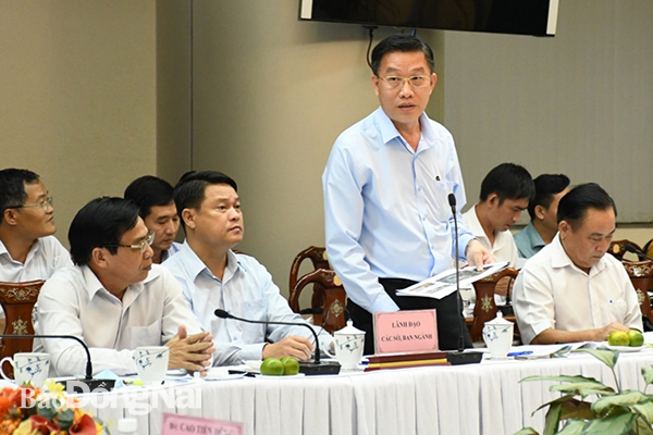 Giám đốc Sở GT-VT tỉnh Bình Dương báo cáo tại buổi làm việc (GTBD – V.Nam)