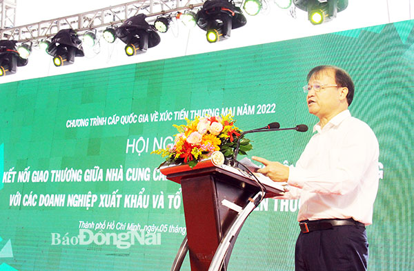 Thứ trưởng Bộ Công thương Đỗ Thắng Hải phát biểu khai mạc chương trình. Ảnh: Hải Quân