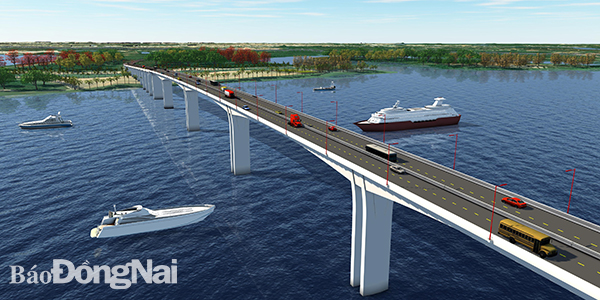 Phối cảnh cầu Nhơn Trạch thuộc dự án 1A, đoạn Tân Vạn - Nhơn Trạch giai đoạn 1