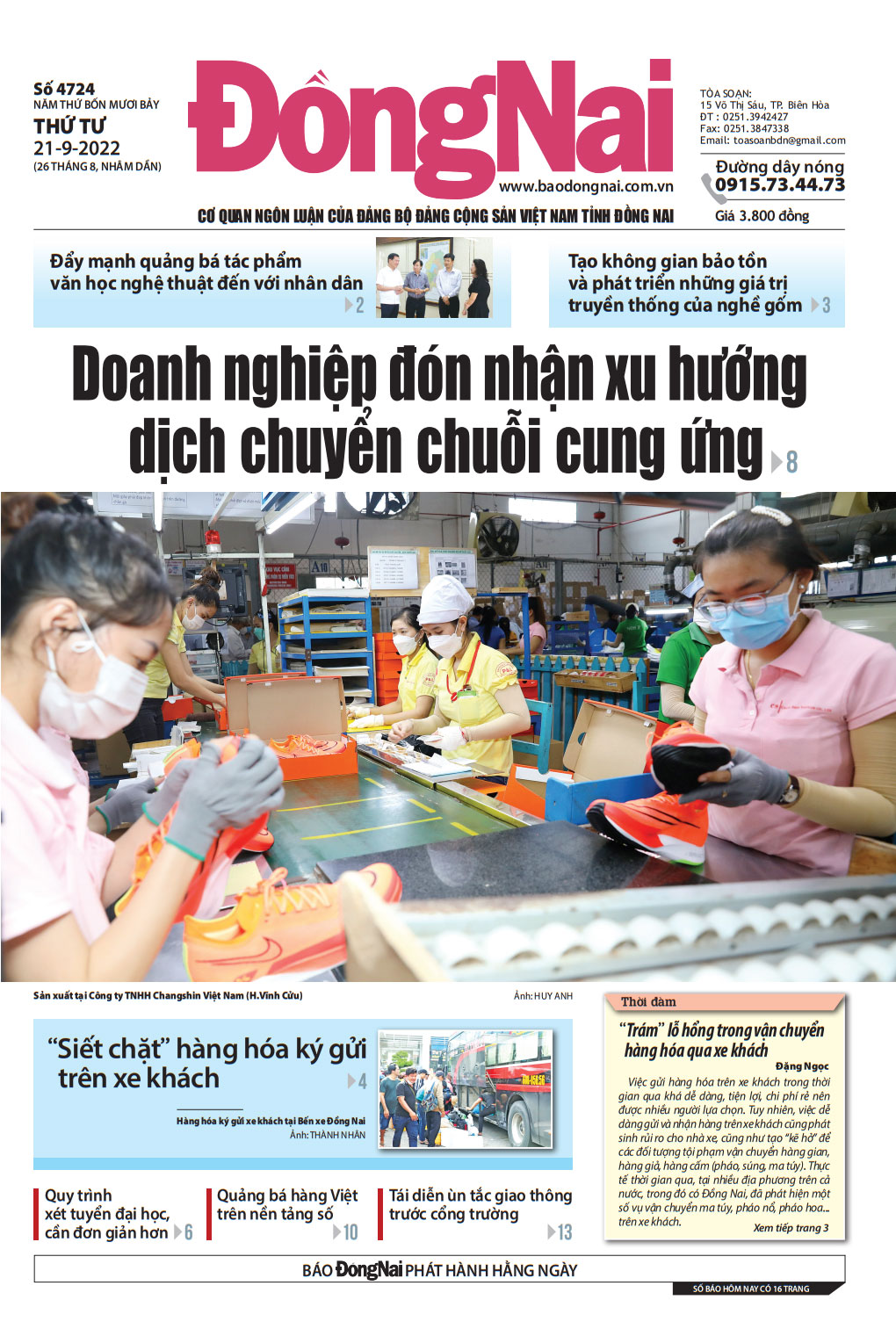 Bìa số báo ra ngày 21-9