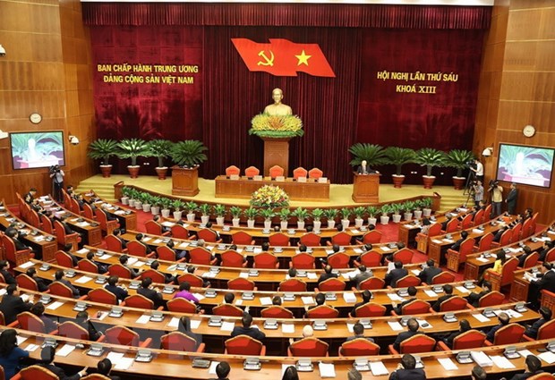 Tổng Bí thư Nguyễn Phú Trọng phát biểu bế mạc Hội nghị. Ảnh: TTXVN