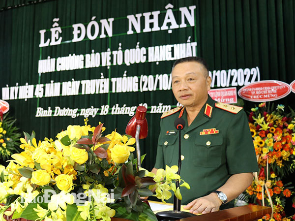 Trung tướng Lê Quang Minh phát biểu tại buổi lễ