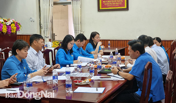 Phó chủ tịch Tổng LĐLĐ Việt Nam Phan Văn Anh cùng đoàn công tác làm việc với LĐLĐ tỉnh Đồng Nai