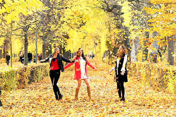 Vui cùng lá vàng rơi ở thủ đô Vienna, Austria. Nguồn: viennainsider.com